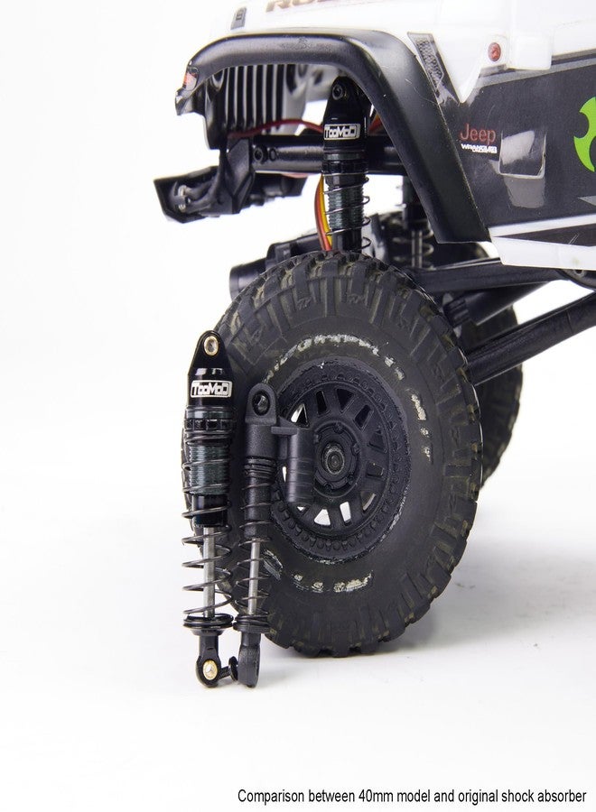 TOOMOD 40mm Aluminum Big Bore RC Oil Shock Absorber for 1/24 Axial SCX24 FCX24 Upgrade Replace Parts (Black/Gray) - Image 4